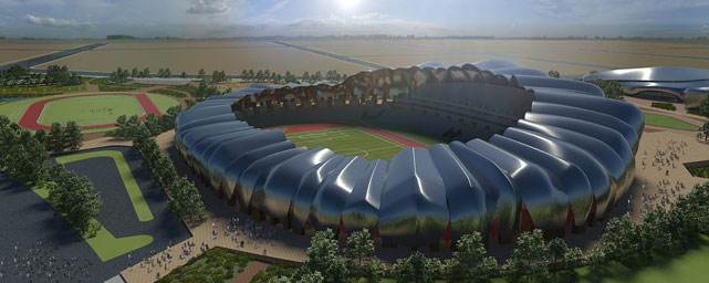 大同市体育中心正在外部铺装预计月底完工-大同E网